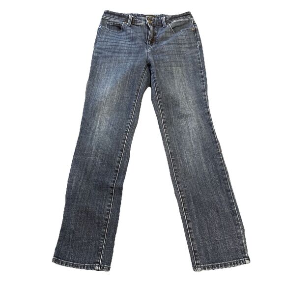 Talbots Ladies 2P Signature Straight Leg Jeans Medium Wash Mid-Rise EUC - Picture 1 of 12